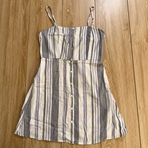 Forever 21 Black and Cream Striped Dress